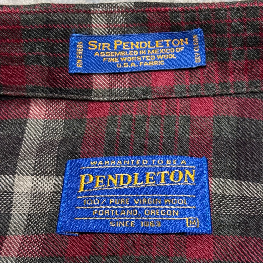 Sir Pendleton Button Down Shirt Men Medium 100% W… - image 6